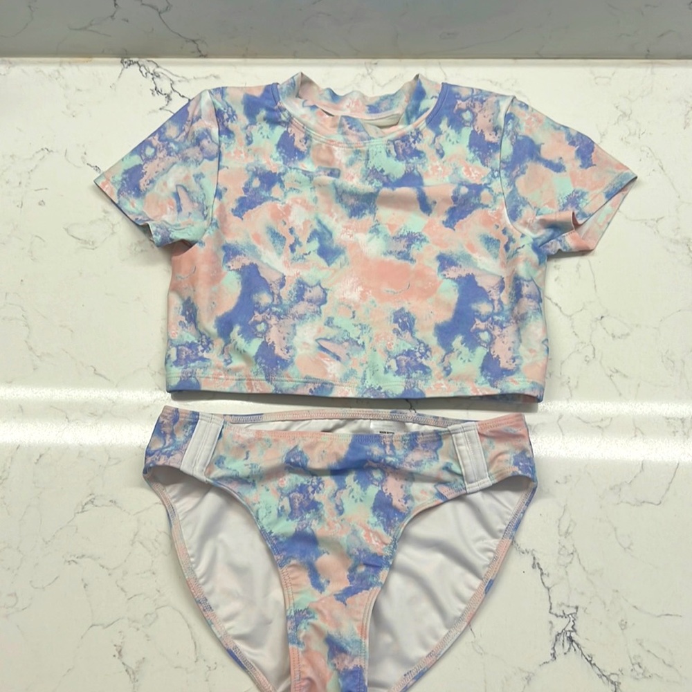 Z by Zella girls size 10 bathing suit with mesh cross back